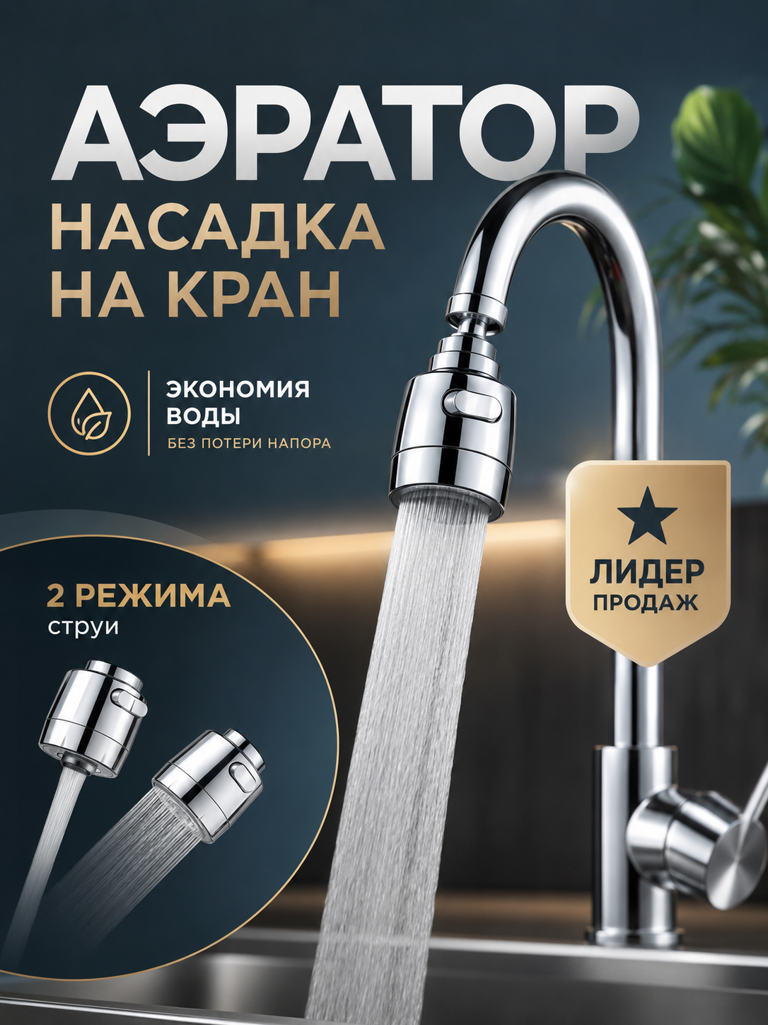 Сгенерированная инфографика для аэратора для крана