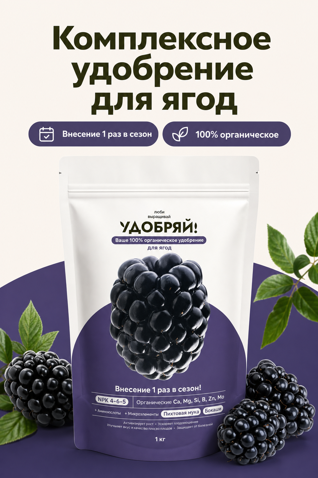 Сгенерированная инфографика для удобрения для ягод